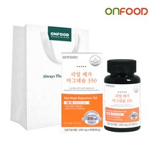 [온푸드] 리얼 메가 마그네슘 350 1병 3개월분+쇼핑백, 단품, 단품