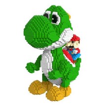 미니 블록 애니메이션 킹 Bowser 모델 공주 복숭아 빌딩 벽돌 어린이 장난감 요시 경매 피규어 크리스마스 선물 2508, Yoshi