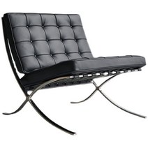 바르셀로나 체어 라운지의자 미스반데어로에 knoll barcelona chair, 블랙-소가죽(유광)