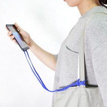 2p 실리콘 휴대폰 도난방지 목걸이 스트랩줄 소매치기 방지 여행, 블루, 블루