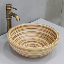 우드라인 도자기볼세면기 탑볼세면기세면대 세면기 세면볼 도기볼, 레드 유리볼 (멍)자동폽업-BT, P트랩(벽배수) 32cm
