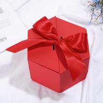 더베스트육각리본선물상자기프트박스레드