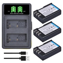 카메라 베터리 호환 2400mah en-el9 en el9a en el9 enel9 + 니콘 d40 d40x d60 d3000 d5000 디지털 용 led 듀얼 타입 c 배터리, 3 배터리 세트