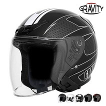 그라비티 G-7 헬멧 / 오픈페이스 초경량 / 내피분리 / G7 GRAVITY Helmet, 블랙/화이트, M