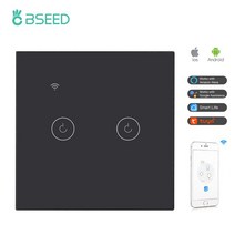 무선스위치 BSEED Wifi 1/2/3Gang 1/2/3Way 스마트 벽 스위치 터치 라이트 무선 멀티 컨트롤 Tuya Alexa 라, 04 Wifi 2Gang Black