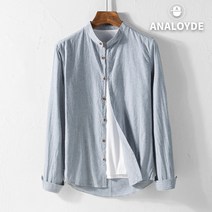 아날로이드 남자린넨셔츠 헨리넥 여름 긴팔 빅사이즈 마셔츠 남방_AST14