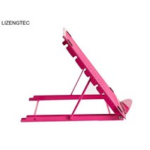 노트북 거치대 트웰브사우스 누워서 Lizengtec 스탠드 스테인레스 스틸 페인트 6 단계 조절 가능한 접이식 휴대용 모든 최대 15 인치에 적합, lz-1115-레드