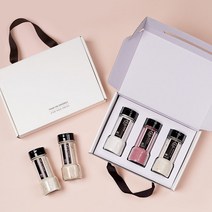 소금공장 3조세트 히말라야핑크솔트 블랙솔트 국내산 천일염 천연조미료 29종류 소금답례품 돌잔치 조문 조의 교회 장례 결혼 웨딩답례품 고급포장 추석 명절 선물세트, 1세트, 핑크허브+핑크뽕잎+블루베리설탕