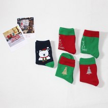 디어삭스 베어산타 5종 세트 산타 아동 양말 크리스마스 선물