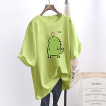 반소매 티셔츠 여성 프린트 하라주쿠 오우 넥 스트리트웨어 여름 루스 한글 스타일 올 매치 탑 캐주얼 티즈 트렌드