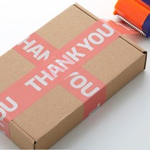 GS THANK YOU 테이프 이사 상품 접착 제품 문구 인쇄 칼라 디자인 포장 비닐 박스 팬시 택배 선물 로고 쇼핑몰, B_핑크