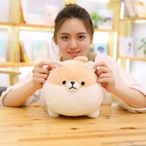 여친선물 말랑쫀득 찰떡 모찌인형 쿠션 찹쌀떡 애착인형 쿠션, 50cm, 브라운 시바견