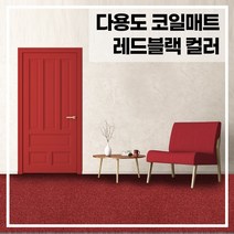 라임 코일 현관 매트 두께 20mm, 레드+블랙 120x120(cm), 1개