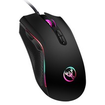HXSJ A869 마우스 3200DPI 7 버튼 7 색 LED 광학 USB 유선 마우스 게이머 마우스 컴퓨터 마우스 마우스 게임 마우스 프로 게이머, CHINA, Black