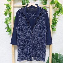 할머니옷BEST 여름꽃조끼세트 곤색 70대80대90대 봄여름 엄마 어르신옷 상견례생신선물