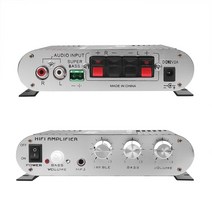 자동차 채널 앰프 Lvpin LP-838 Hi-Fi 2.1 스테레오 서브 우퍼 오디오베이스 스피커 부스터 차량용 DVD 플, 01 Black