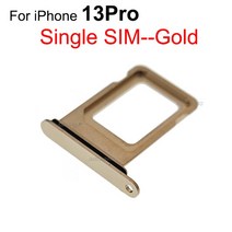 Aocarmo 아이폰 13 프로 13Pro Sim 트레이 슬롯 홀더 수리 교체 부품에 대한 단일 및 이중 SIM 카드, [08] Single SIM--Gold