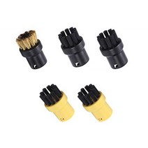 KARCHER SC 시리즈 스팀 청소기 SC1 SC2 SC3 SC4 SC5 SC7에 대한 5PCS 청소 인형 나일론 및 황동 브러시 노즐, 블랙 & 옐로우, 하나