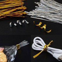 빵봉지끈 200P 빵끈 철사 빵묶는끈 식빵끈 빵철사, 은색, 기본