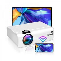 Wi-Fi 프로젝터 지원 5 0 블루투스 송신기 WiMiUS K2 미니 1080P 및 4K 지원 스마트폰(무선) PC TV 스틱 크롬캐스트 PS5와 호환되는 300인치 스크린 줌, White