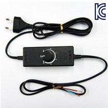 뉴터치 조광기 DD12CE P12 (수동 조광기 수동 조절기 국내산 안전인증 제품), 일자(-자)플러그 와 장원형 케이블, 검정색 200cm(125/75)