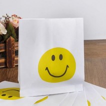 달자샵 심플 스마일 종이 봉투 90장SET 선물포장 팝콘봉투, 1세트(90P)