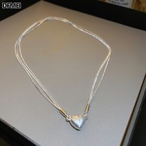 DFMEI 자석 하트 레이어드 목걸이 목걸이 목걸이 장식