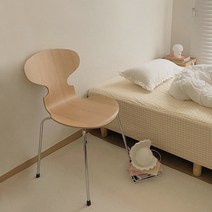 로얄다이아 원목앤트체어 엔틱 미드센추리 모던 빈티지 뉴트로 포인트 체어 인테리어의자, 우드 - 원목앤트체어, 1개