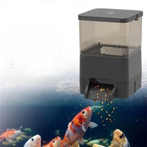 연못 물고기 밥 주는 기계 자동 급여기 대형 어분, 실버 1.5L 태양광 모델