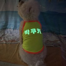 볼독 [이름각인가능]강아지 고양이 나시 티셔츠 비치웨어 야광 민소매, 야광각인