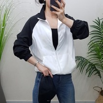 제이후 루즈핏 나그랑 배색 집업 바람막이 점퍼