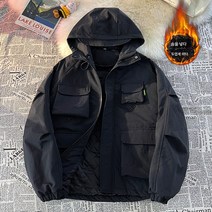스키복 바람막이 코트 남 추동 커플룩 카고 바람막이 스키복 두꺼운 패딩 오버사이즈 면자켓