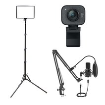스트림캠 실시간 개인방송 세트 H 큐브라이트77 Stram Cam FIFINE T730 유튜브 아프리카 방송, 블랙+클래퍼보드