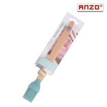 Anzo 안조 실리콘 라운드형 브러쉬 (원형솔) - 나무손잡이