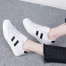 디자이어로즈 [디자이어로즈] 여성 빗살 토캡 흰검 봄 스니커즈 2.5cm