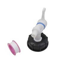 호스어댑터 IBC 탱크 커넥터 밸브 수도꼭지 어댑터 정원 관개 파이프 연결 도구 암나사 60mm 1/2 인치 3/4 1, [06] White faucet