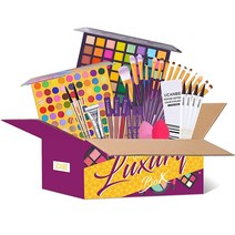 UCANBE 올인원 메이크업 선물 박스 키트 여성용 풀 아이섀도우 팔레트 브러시 립글로스 립라이너 아이브로우 펜 프라이머 스폰지 퍼프 세트, SMMINSET01