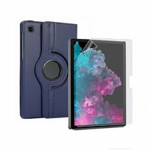 갤럭시탭S8 회전 가죽 케이스+종이질감필름 1매, 네이비/종이질감 필름 1매