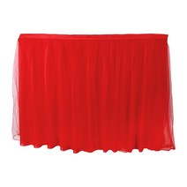 얇은 명주 그물 테이블 스커트 웨딩 파티 투투 식기 식탁보 + 3 클립 천 베이비 샤워 연회 홈 장식