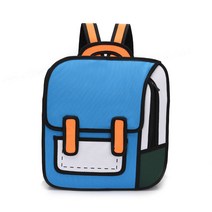 2D 가방 배낭 입체 패션 특이한 여행 남녀 만화 백팩