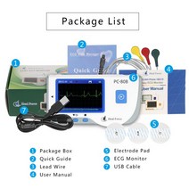 자전거 심박계 케이던스 심박센서 의료 ECG EKG 모니터 기계 심박수 USB 케이블 접착 전극 심전도, [01] ECG Monitor