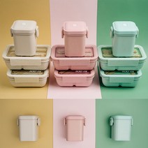 친.환경 비건 직장인 예쁜 도시락통 _ 256589EA, 쿠팡 베이지_직사각850ml