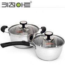 NUNUBITEL_키친아트 냄비 아티스트 2종 (16편수 18양수) 스텐세트 주방 가정용 인덕션 고급 혼수용_NUB누비텔레숍, 옵션이없는_단일품목입니다, 옵션이없는_단일품목입니다
