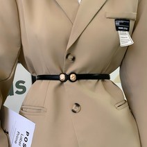 DFMEI 빈티지 벨트 여성 포인트 허리 조절 가능 슬림 원피스 스커트 정장 벨트 여름