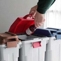 매장 업소 분리수거함 다용도 휴지통 커피숍 사무실 대형 아파트 리싸이클 재활용 캔, 1개, 4.45L 3p 레드