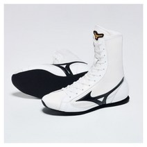 MIZUNO 미즈노 복싱화 화이트 x 블랙 메쉬 x 에나멜 FINISHER MID 레슬링 일본제 여성 남성