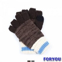 Foryou2548 남녀공용 배색라인 반 장갑 울 패딩 겨 방한 요술 벙어리 무스탕