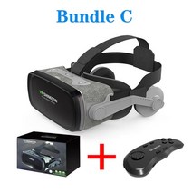 vr 안경 가상 현실 안경 상자 3d 헬멧 장치 헤드셋 4 7 6 53 인치 스마트 폰 영화 비디오 쌍, 번들 c