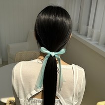 아쿠세샵 쉬폰 오간자 리본 머리끈 오간디 포니테일 골프 헤어 고무끈 헤어포니