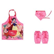 Disney 여아 앞치마 3종세트 (백설공주) 아동앞치마 학교 요리수업 어린이, 소